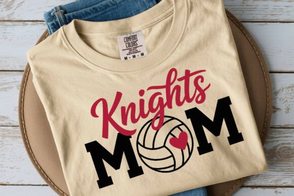 Knights Volleyball Mom SVG for Embroidery